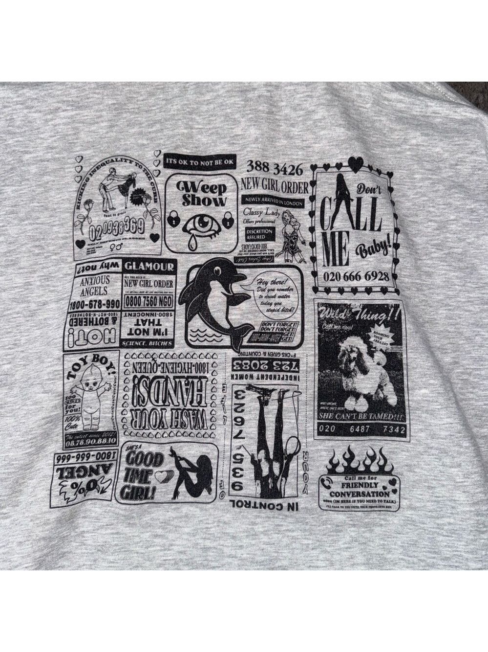 New Girl Order Gray Graphic Hoodie Size 20 / XXL - Picture 4 of 8